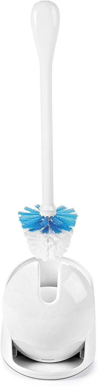 OXO Good Grips Compact Toilet Brush & Canister, White, 6 x 4-3/4 x 17-1/4 h