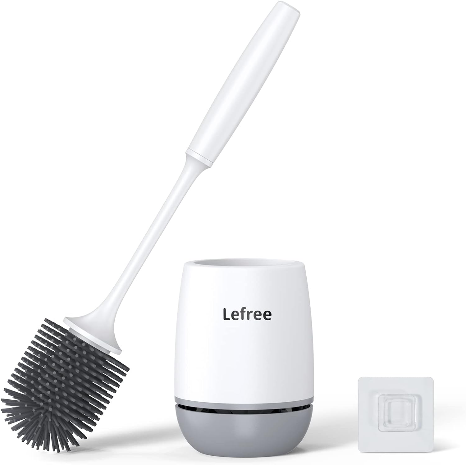 Lefree Silicone Toilet Brush,Household Toilet Bowl Brush and Holder Set,Toilet Cleaner Brush,Wall Mounted Toilet Scrubber Without Drilling