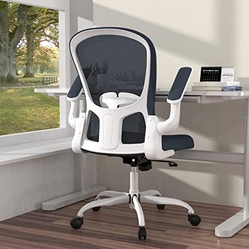 Ergonomic Office Chair, Comfort Swivel Home Office Task Chair, Breathable Mesh Desk Chair, Lumbar Support Computer Chair with Flip-up Arms and Adjustable Height