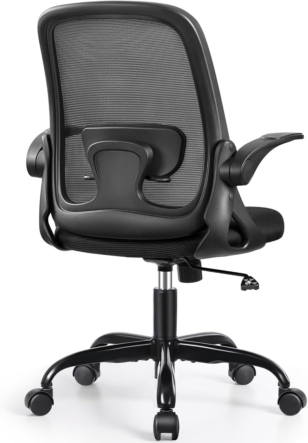 Office Chair Ergonomic Desk Chairs with Lumbar Support and Flip-up Arms, Comfortable Breathable Mesh Computer Executive Chair with Swivel Task, Adjustable Height 4'', Home - Black