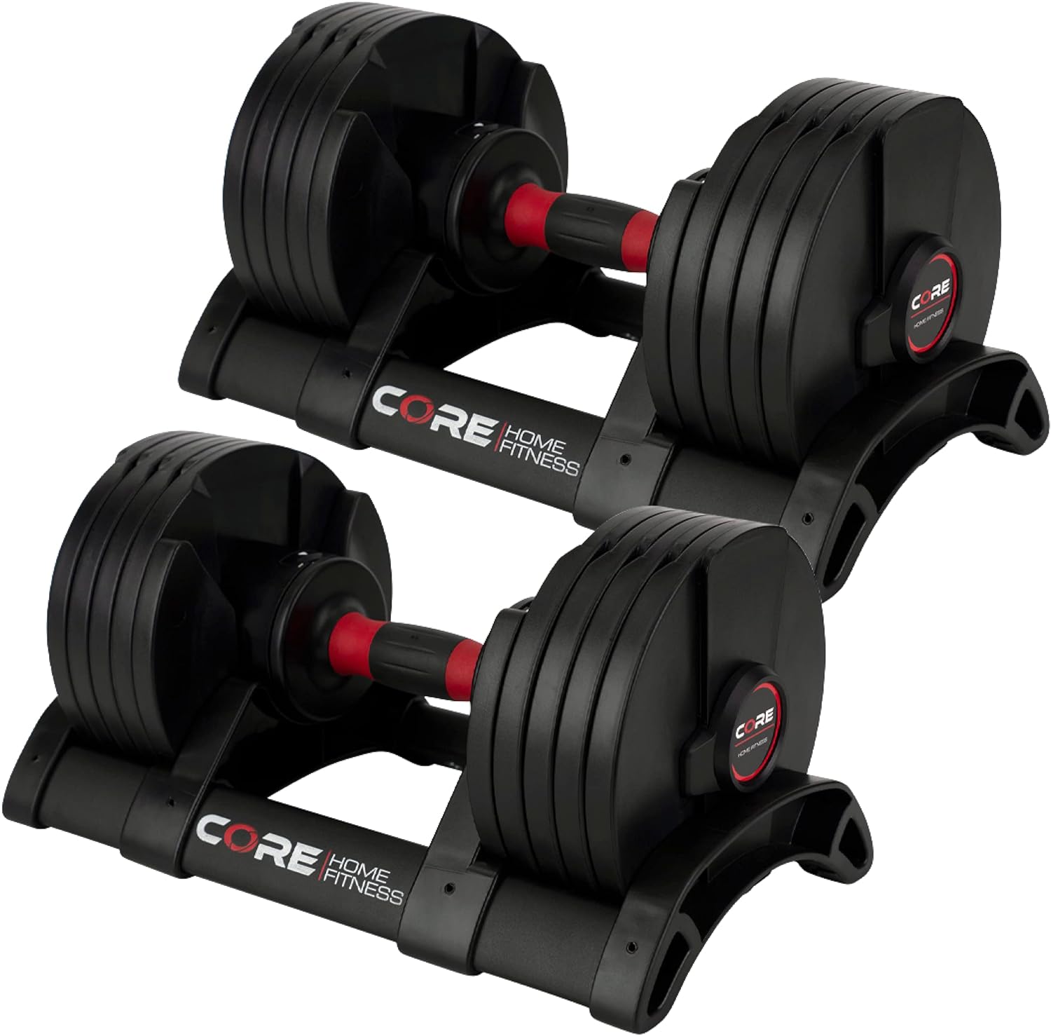 Core Fitness Adjustable Dumbbell Weight Set by Affordable Dumbbells - Space Saver - Dumbbells for Your Home