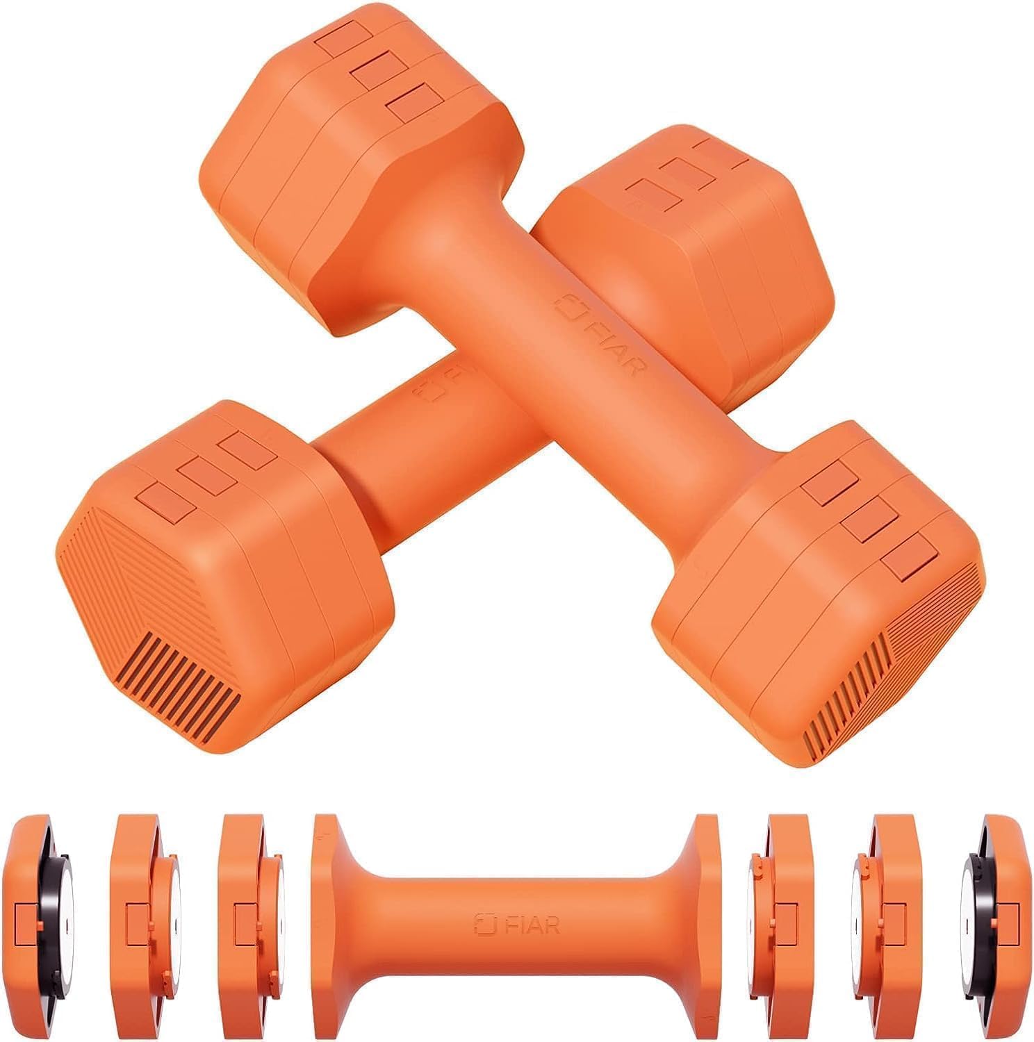 Dumbbell Set with Adjustable Weights - Pair of 4lb, 6lb, 8lb, and 10lb (2-5lb each) Free Weights Ideal for Home Gym Workouts and Strength Training for Both Women and Men
