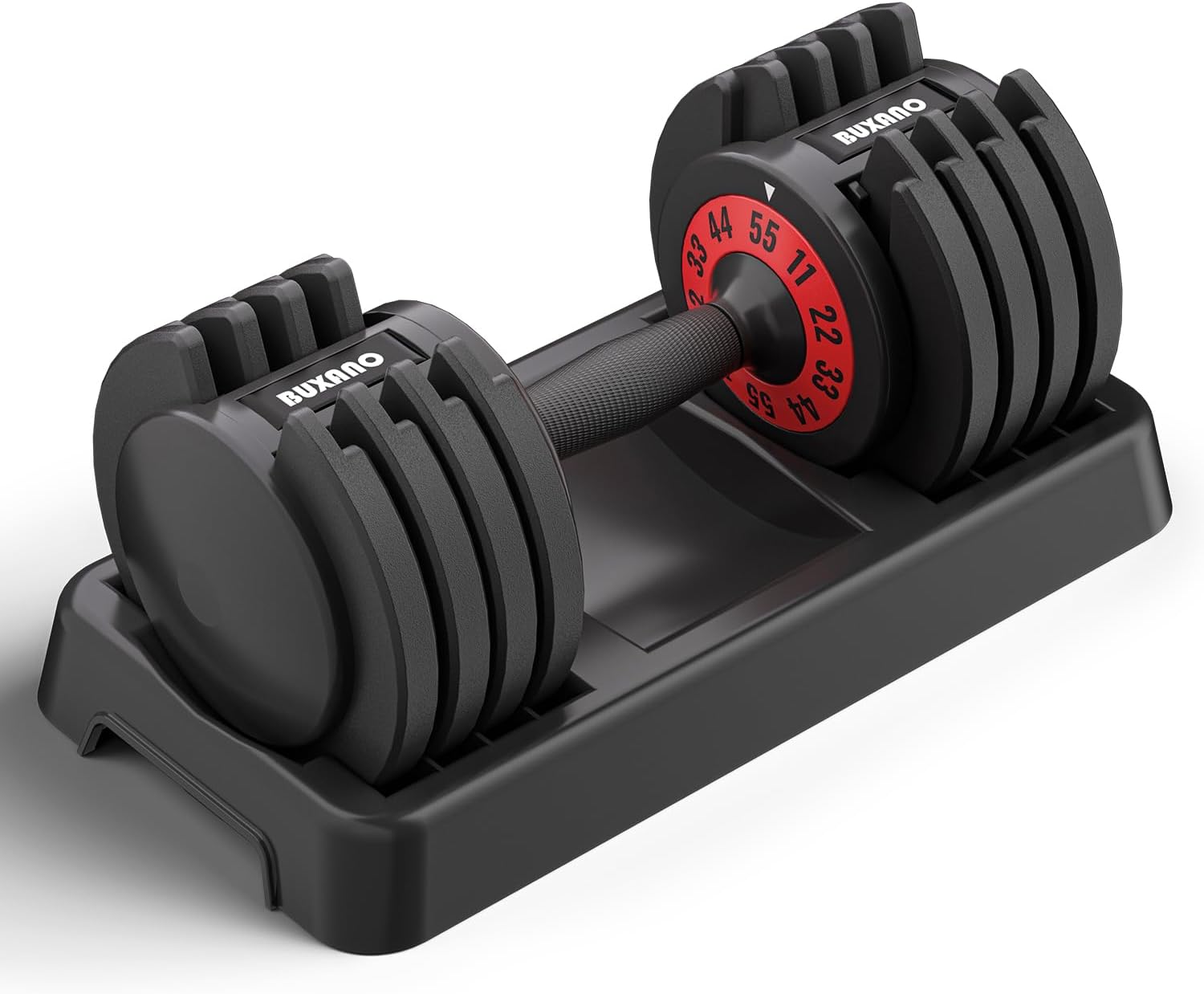 Adjustable Dumbbell 55LB Single Dumbbell 5 in 1 Free Weight Dumbbell with Anti-Slip Metal Handle, Perfect for Full Body Workout Fitness