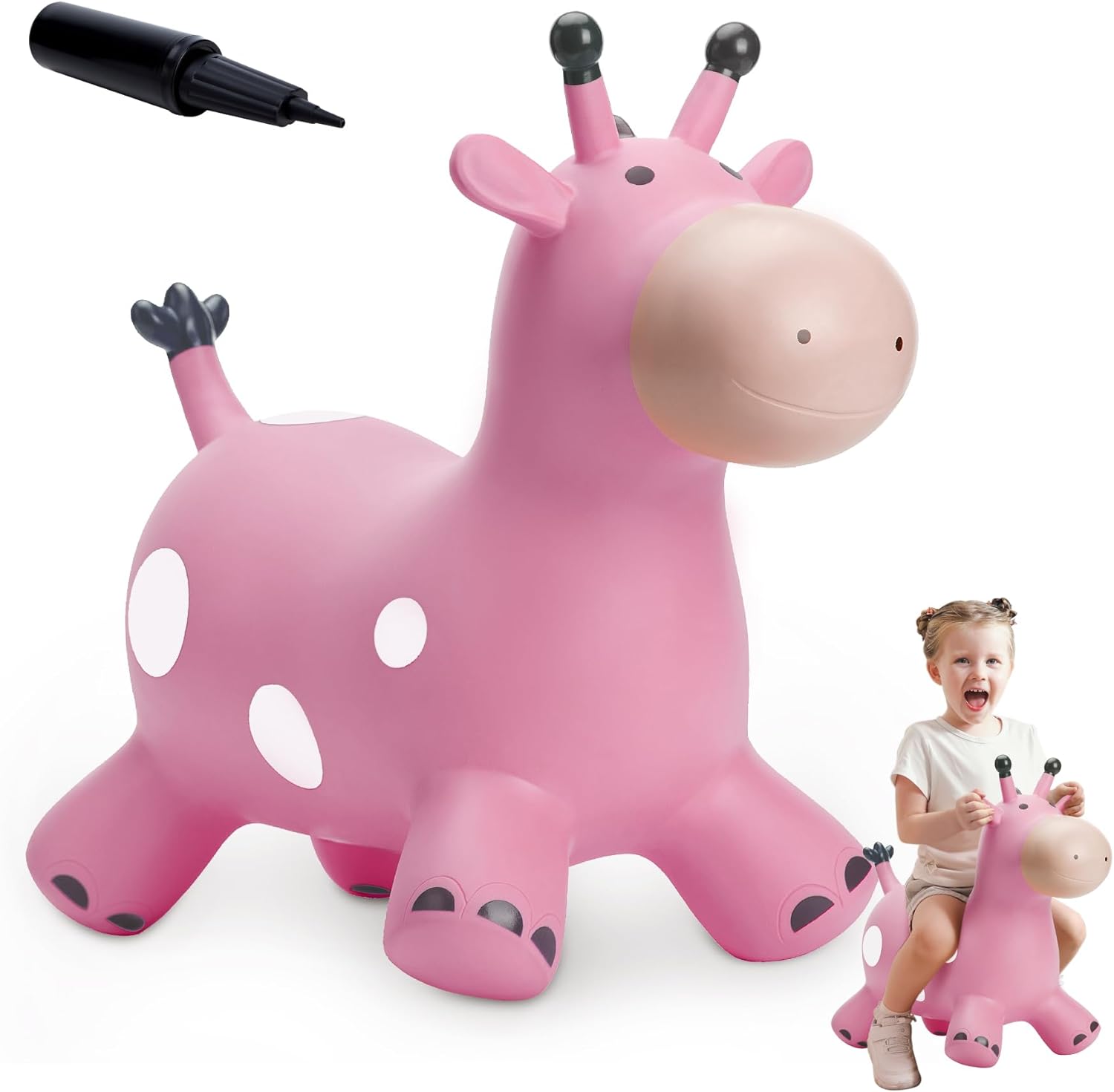 Hopping Bouncy Animals-Inflatable Bouncy Horse-Jumping Horse Hopper Toys for Toddlers