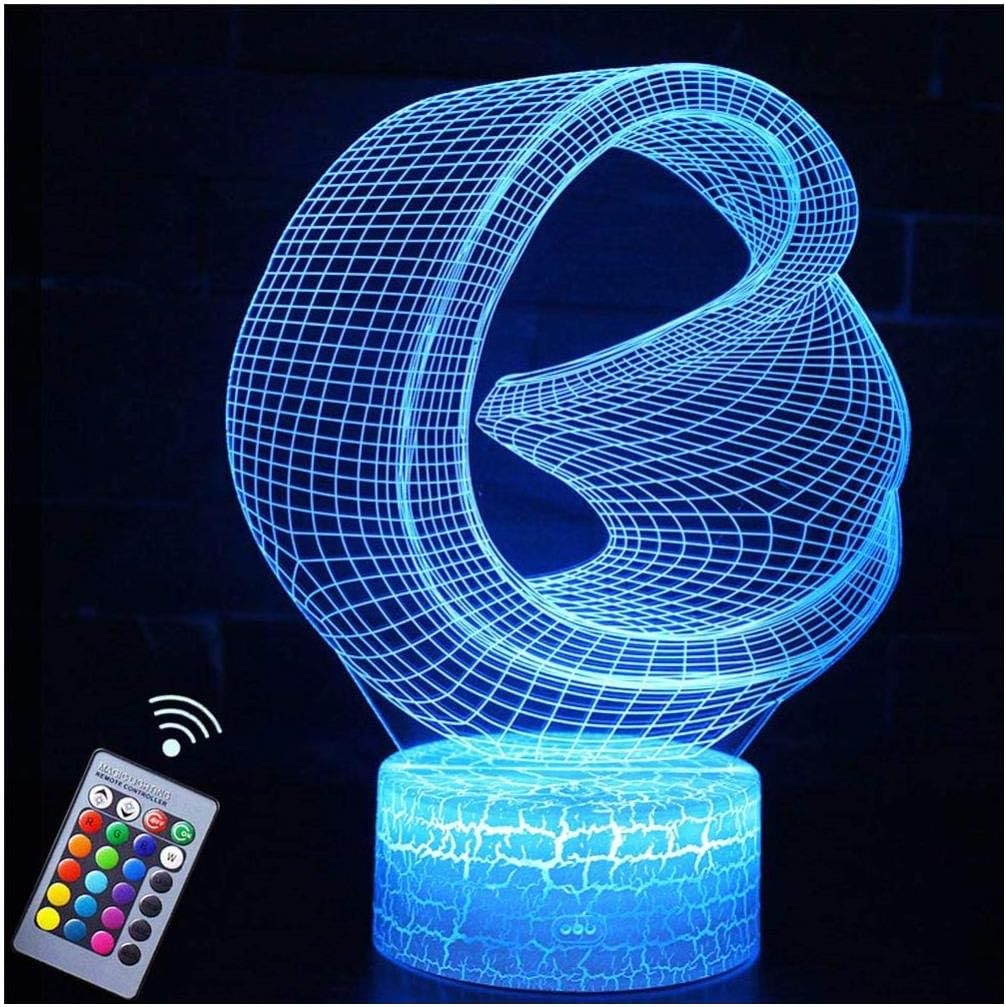 3D Spacetime Warp Night Lights Abstract Geometry Line Illusion Lamps Remote Control Bday Xmas Gifts for Boys Math Lovers Girls Teens (Spacetime)