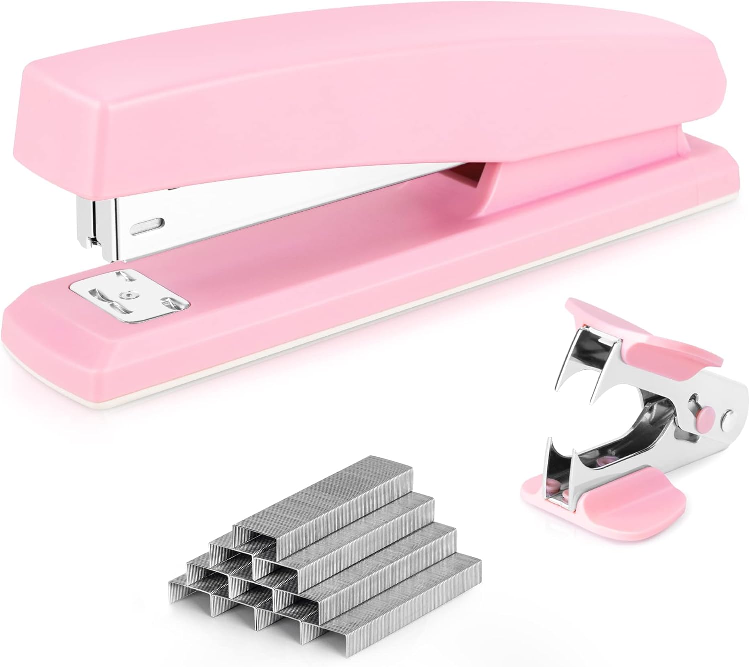 Deli Stapler, Desktop Stapler, Office Stapler, 25 Sheet Capacity, Includes 1000 Staples and Staple Remover, Pink