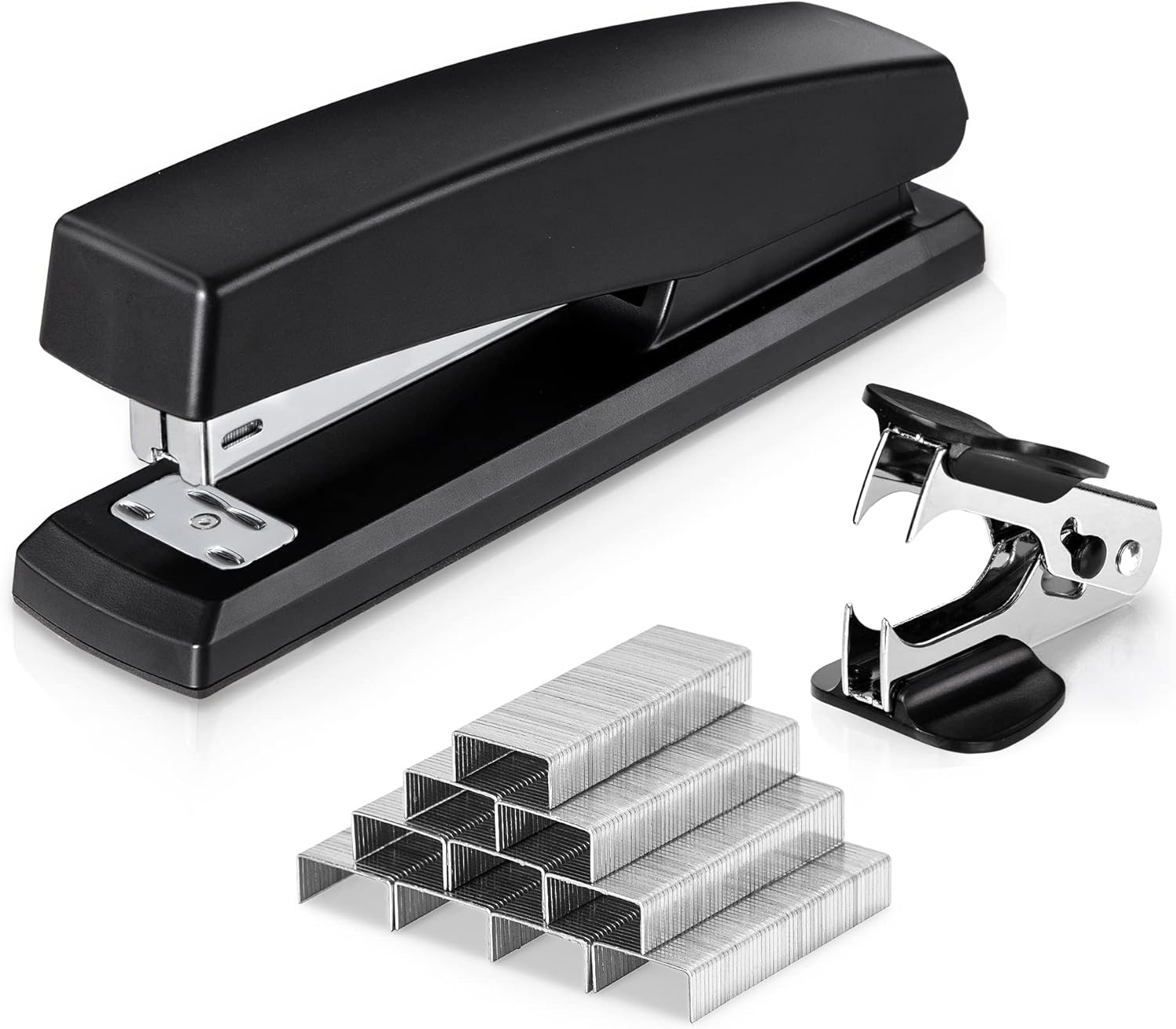 Deli Stapler, Desktop Stapler, Office Stapler, 25 Sheet Capacity, Includes 1000 Staples and Staple Remover, Black
