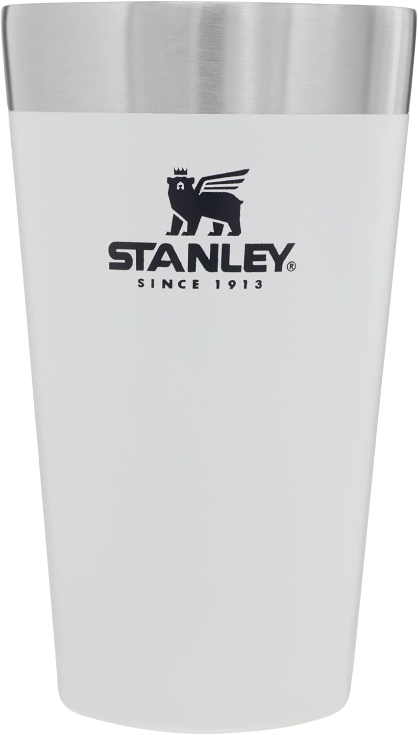 STANLEY Adventure Inulsated Stacking Beer Pint Glass, 16oz Stainless Steel Double Wall Rugged Metal Drinking Tumbler