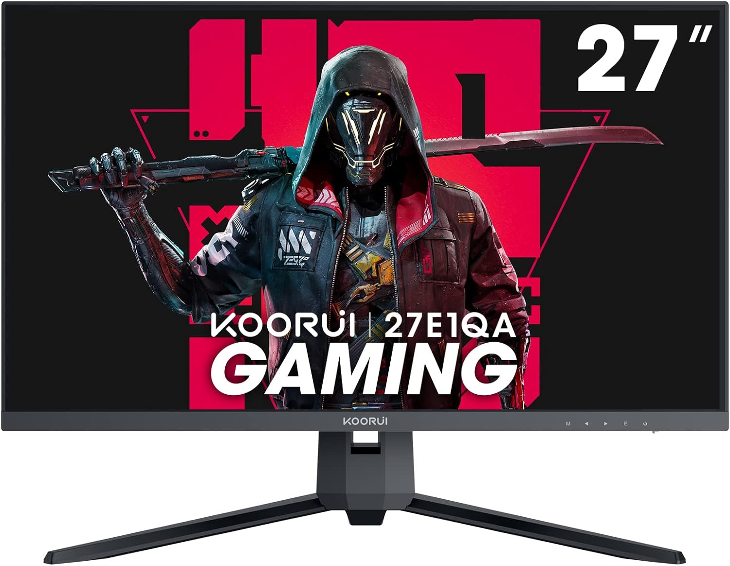 KOORUI 27 Inch Gaming Monitor 1440p, 144 Hz, VA, 1ms, DCI-P3 90% Color Gamut, Adaptive gsync, HDMI, DisplayPort, Black