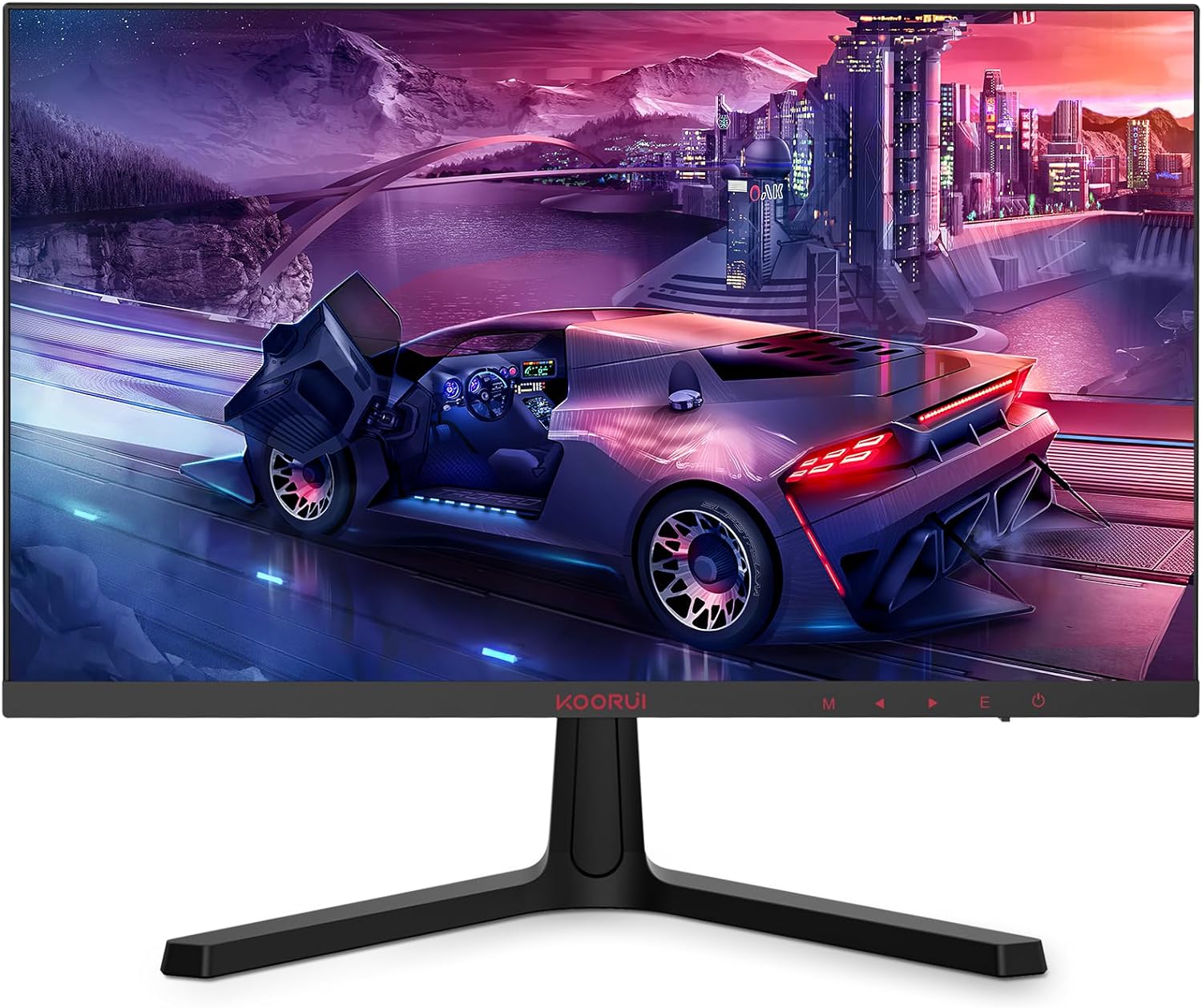 KOORUI 24 Inch Computer Monitor -FHD 1080P Gaming Monitor 165Hz VA 1ms, AdaptiveSync Technology, LED Monitors with Ultra-Thin, HDMI X2 /DP, VESA Compatible, Tilt Adjustable, Eye Care 24E4