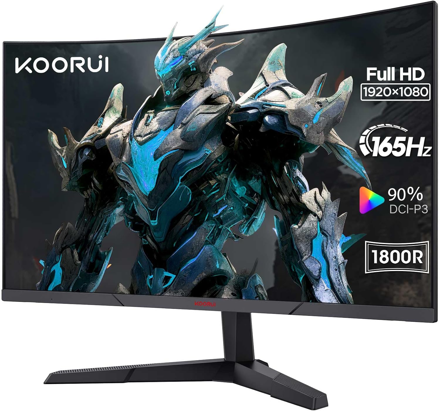 KOORUI 24 Inch Computer Monitor - FHD 1080P Gaming Monitor 165Hz VA 1ms 1800R LED Monitors with Ultra-Thin, HDMI X2 /DP, VESA Compatible, Tilt Adjustable, Eye Care