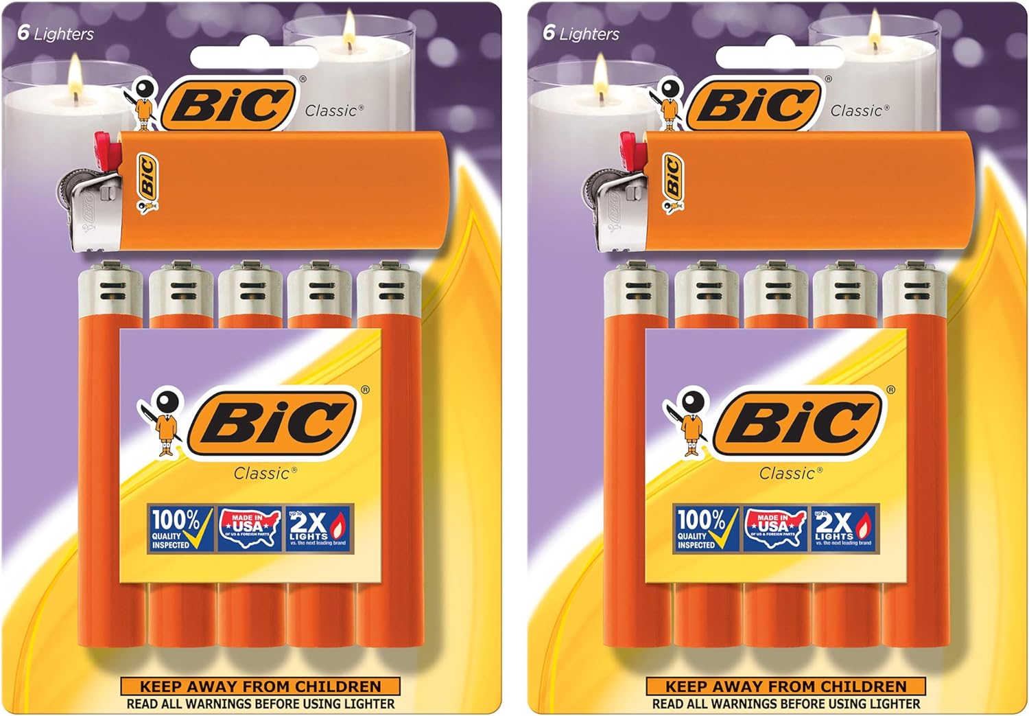 BIC Classic Lighter, Orange, 12-Pack (Packaging May Vary)