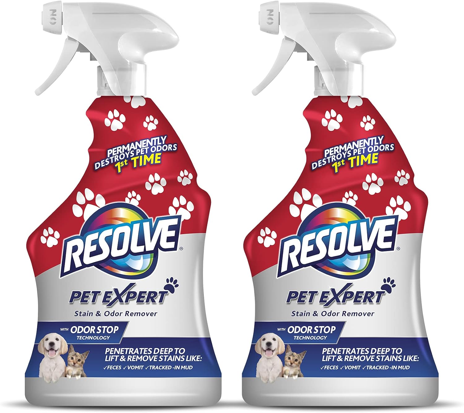 Resolve Pet Expert Carpet Spot & Stain Remover Spray, Pet Stain and Odor Remover, Carpet Cleaner, 22oz (Pack of 2)