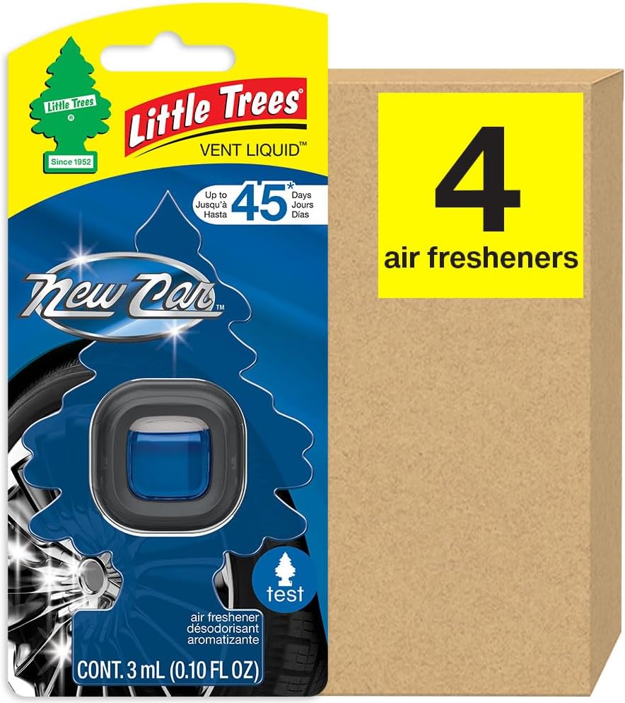 LITTLE TREES Car Air Freshener. Vent Liquid Provides Long-Lasting Scent for Auto or Home. Add a Splash of LITTLE TREES to your Vent. New Car Scent, 4 Air Fresheners