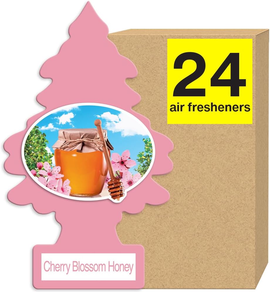 LITTLE TREES Air Fresheners Car Air Freshener. Hanging Tree Provides Long Lasting Scent for Auto or Home. Cherry Blossom, 24 Air Fresheners