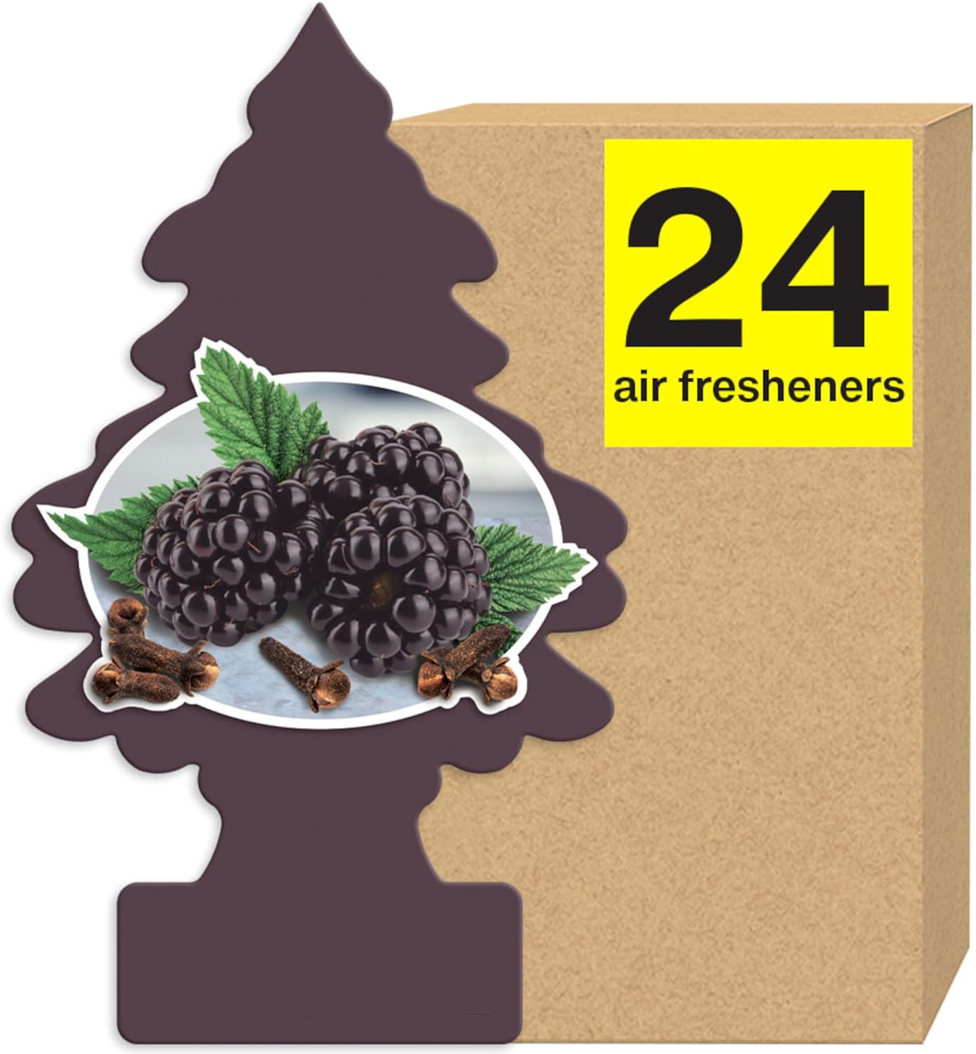 LITTLE TREES Air Fresheners Car Air Freshener. Hanging Tree Provides Long Lasting Scent for Auto or Home. Blackberry Clove, 24 Air Fresheners