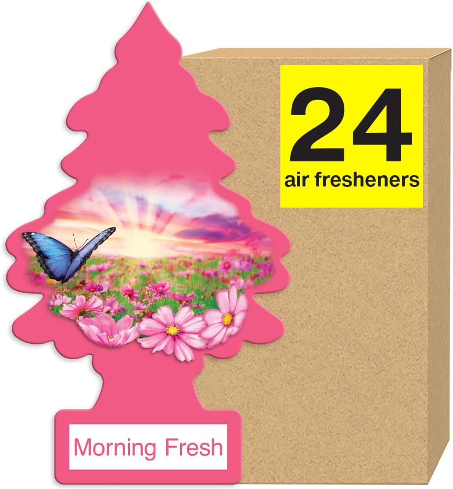 LITTLE TREES Air Fresheners Car Air Freshener. Hanging Tree Provides Long Lasting Scent for Auto or Home. Morning Fresh, 24 Air Fresheners