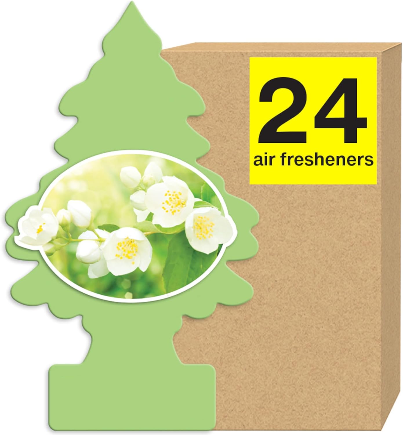 LITTLE TREES Air Fresheners Car Air Freshener. Hanging Tree Provides Long Lasting Scent for Auto or Home. Jasmin, 24 Air Fresheners