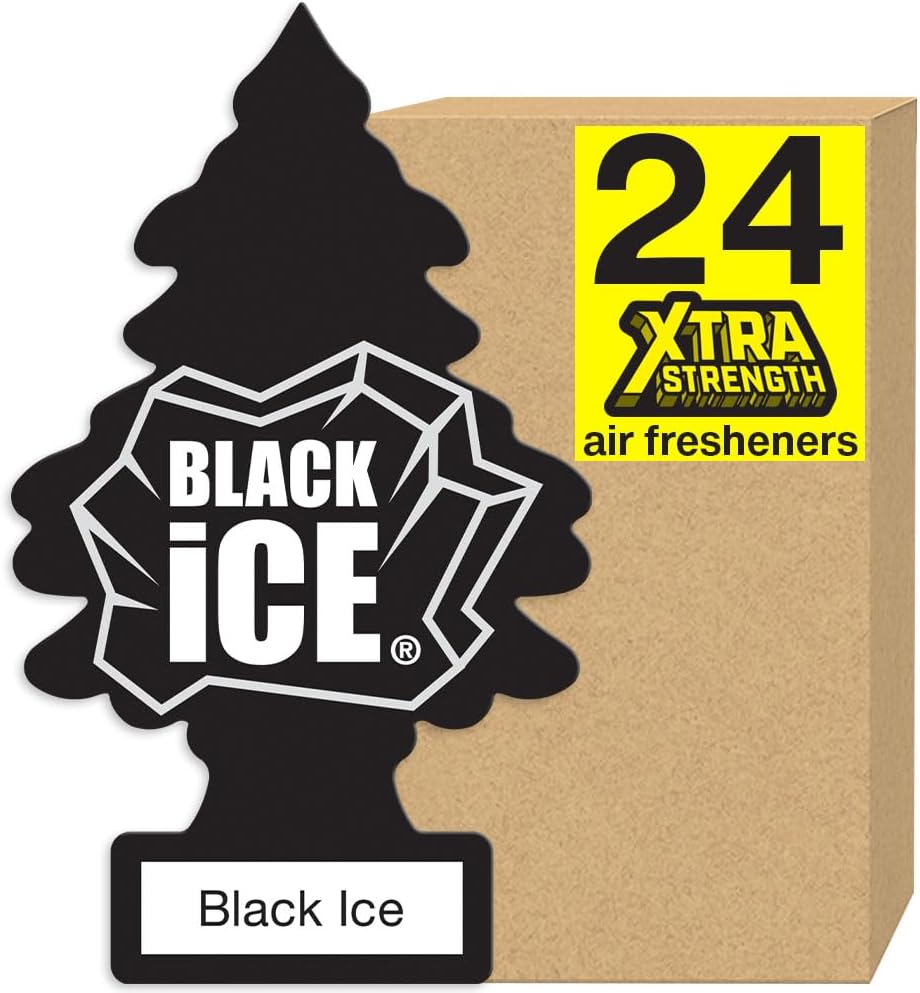 LITTLE TREES Air Fresheners Car Air Freshener. Xtra Strength Provides Long-Lasting Scent for Auto or Home. Extra Boost of Fragrance. Black Ice, 24 Air Fresheners