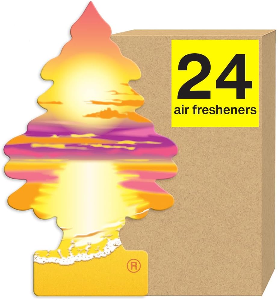 LITTLE TREES Air Fresheners Car Air Freshener. Hanging Tree Provides Long Lasting Scent for Auto or Home. Sunset Beach, 24 Air Fresheners