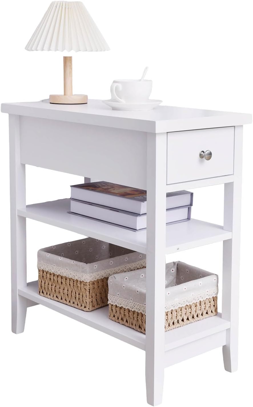 Narrow design, small footprint, even a small bedroom can be easily placed. Drawers and shelves are designed to provide ample storage space for books, lamps, alarm clocks and other items.