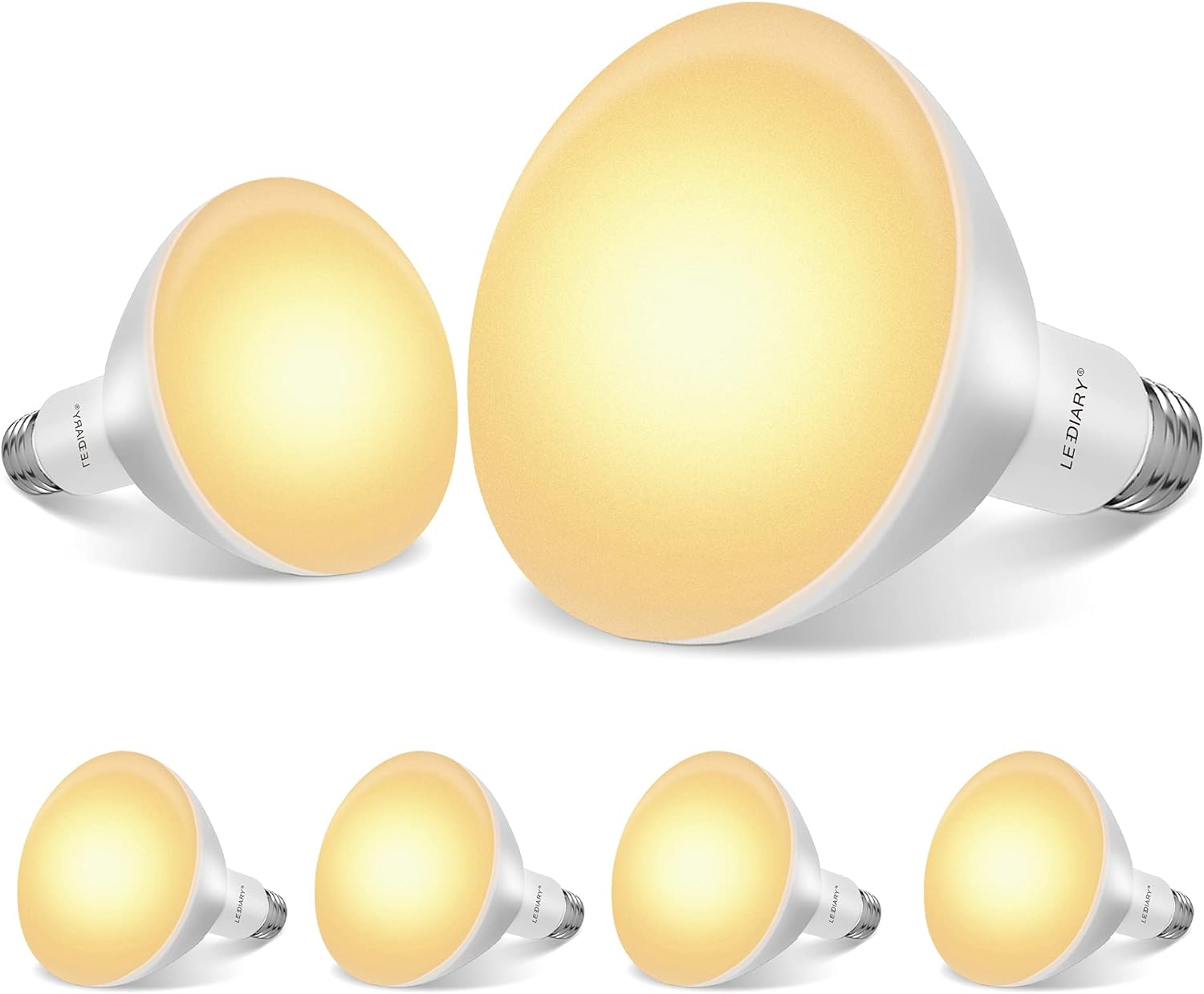 LEDIARY 6-Pack BR30 LED Recessed Light Bulbs, 8W=65W, 650LM, 3000K Warm White, BR30 LED Bulb, Dimmable Indoor Flood Lights for Cans, E26 Medium Base - UL & FCC Listed