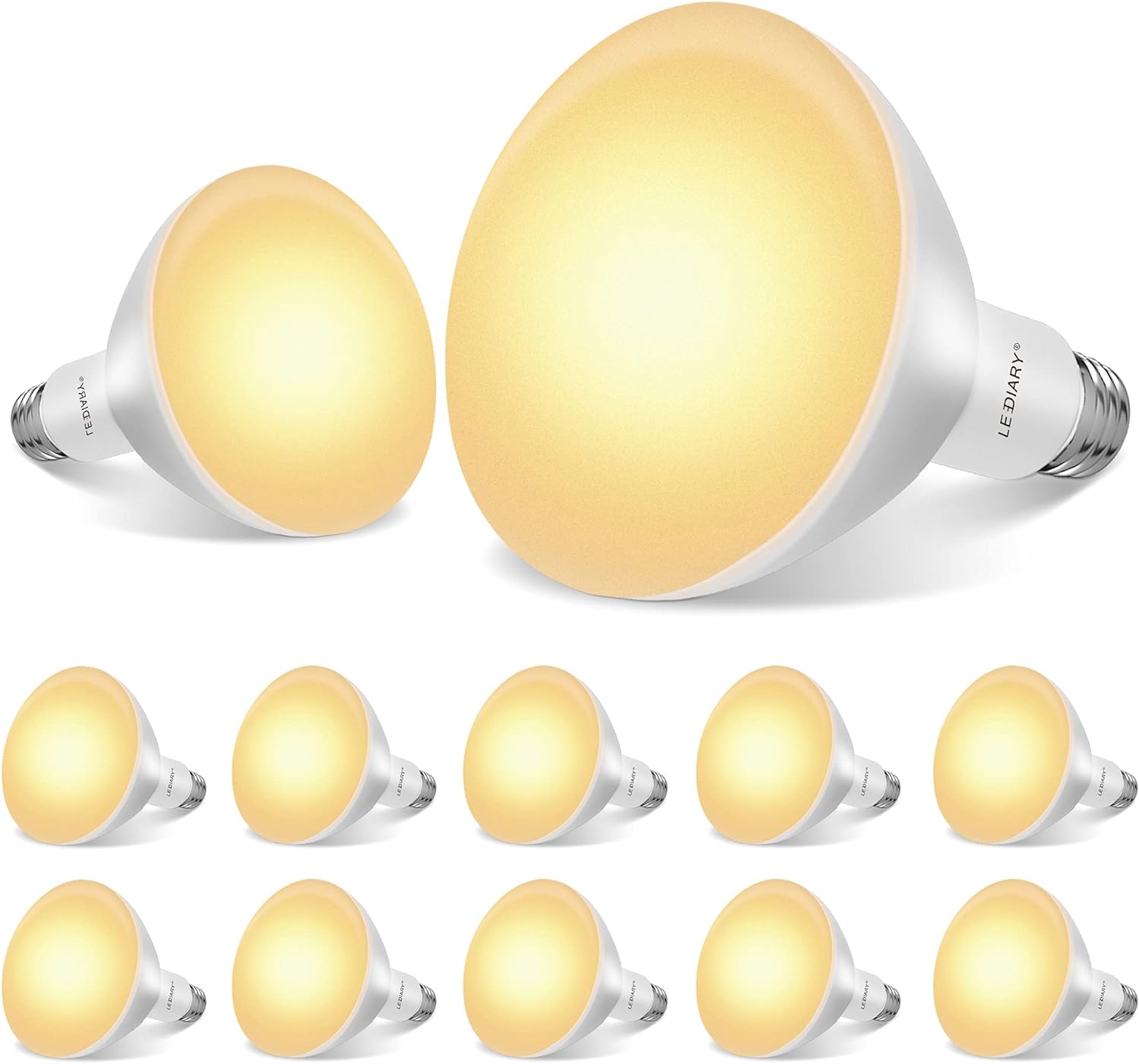 LEDIARY 12-Pack BR30 LED Recessed Light Bulbs, UL Certificated LED Bulb for Cans, Dimmable, 3000K Warm White, 8W=65W, 650LM Indoor Flood Lights - E26 Medium Base