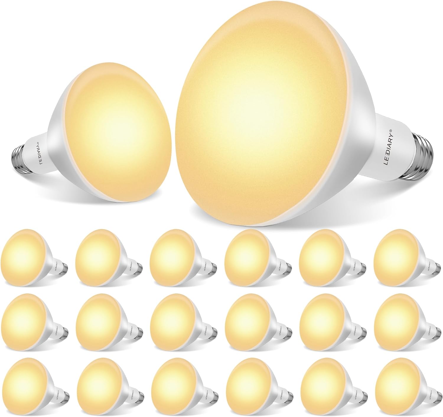 LEDIARY 20 Pack BR30 LED Recessed Light Bulbs, ETL Listed LED Bulb for Cans, Dimmable, 3000K Daylight, 8W=65W, 650LM Indoor Flood Lights, E26 Medium Base - UL Listed