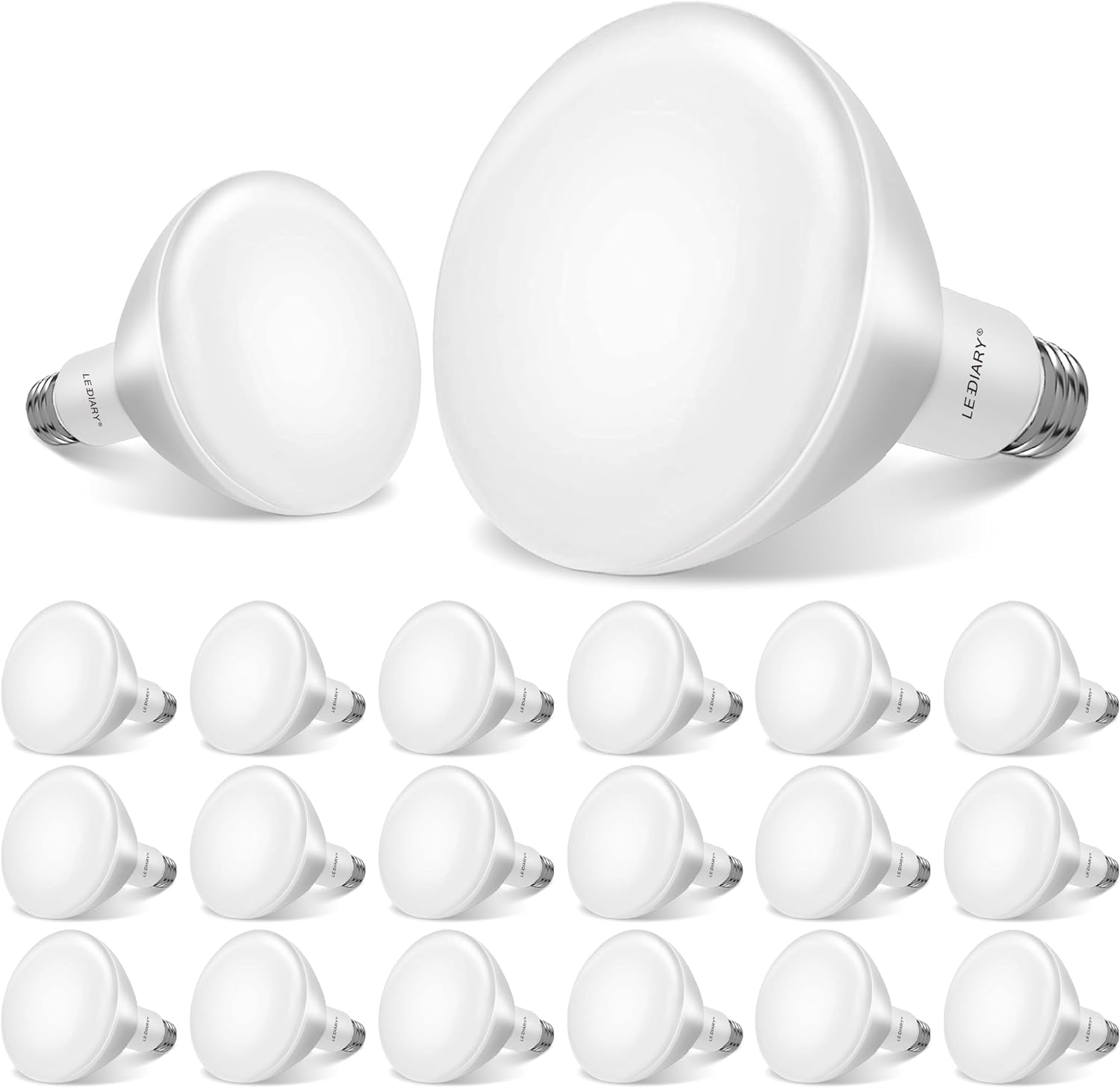 LEDIARY 20 Pack BR30 LED Recessed Light Bulbs, ETL Listed LED Bulb for Cans, Dimmable, 5000K Daylight, 8W=65W, 650LM Indoor Flood Lights, E26 Medium Base - UL Listed