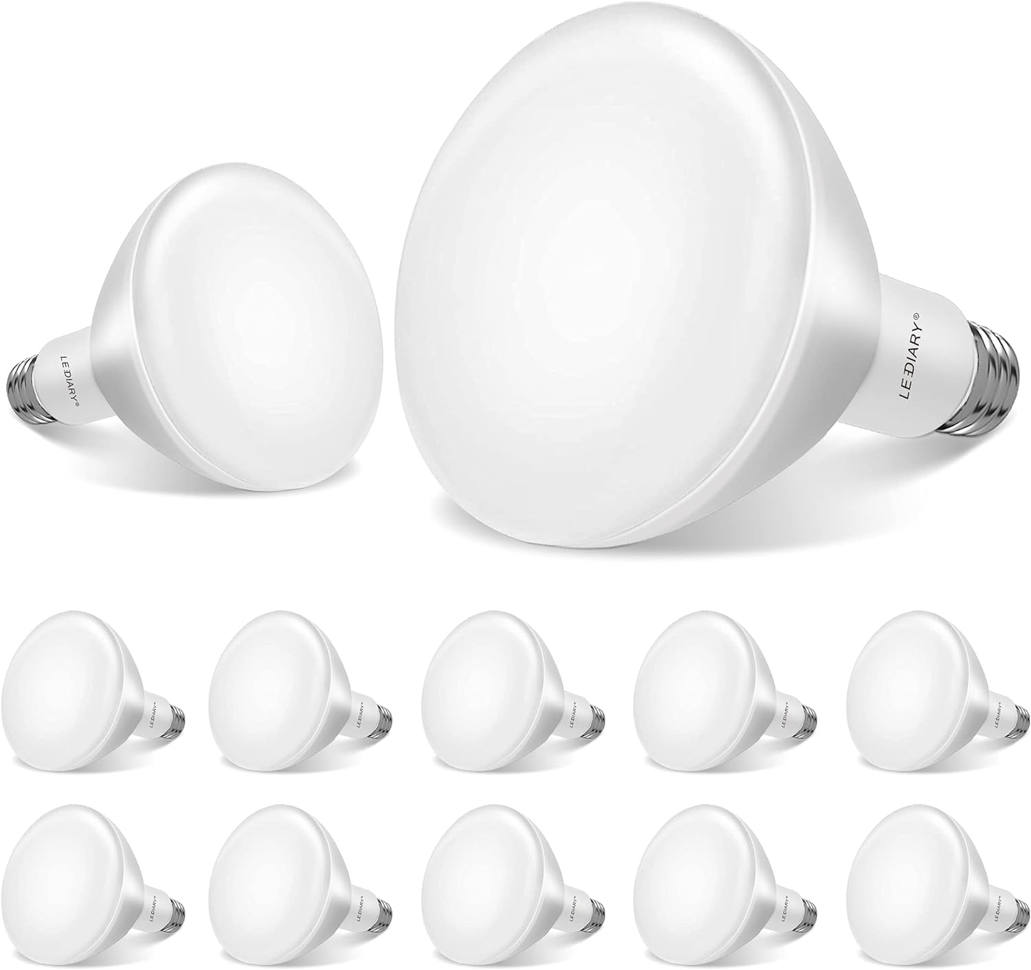 LEDIARY 12-Pack BR30 LED Recessed Light Bulbs, ETL Listed LED Bulb for Cans, Dimmable, 5000K Daylight, 8W=65W, 850LM Indoor Flood Lights - E26 Medium Base