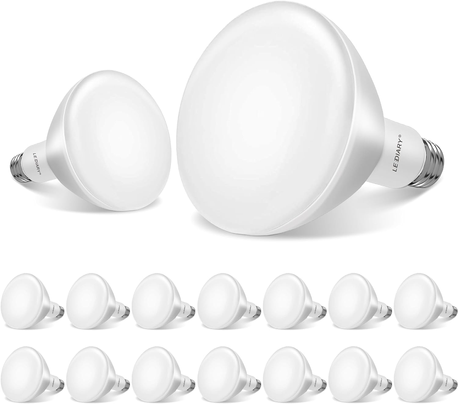 LEDIARY 16-Pack BR30 LED Recessed Light Bulbs, ETL Listed LED Bulb for Cans, Dimmable, 5000K Daylight, 8W=65W, 650LM Indoor Flood Lights, E26 Medium Base - UL Listed