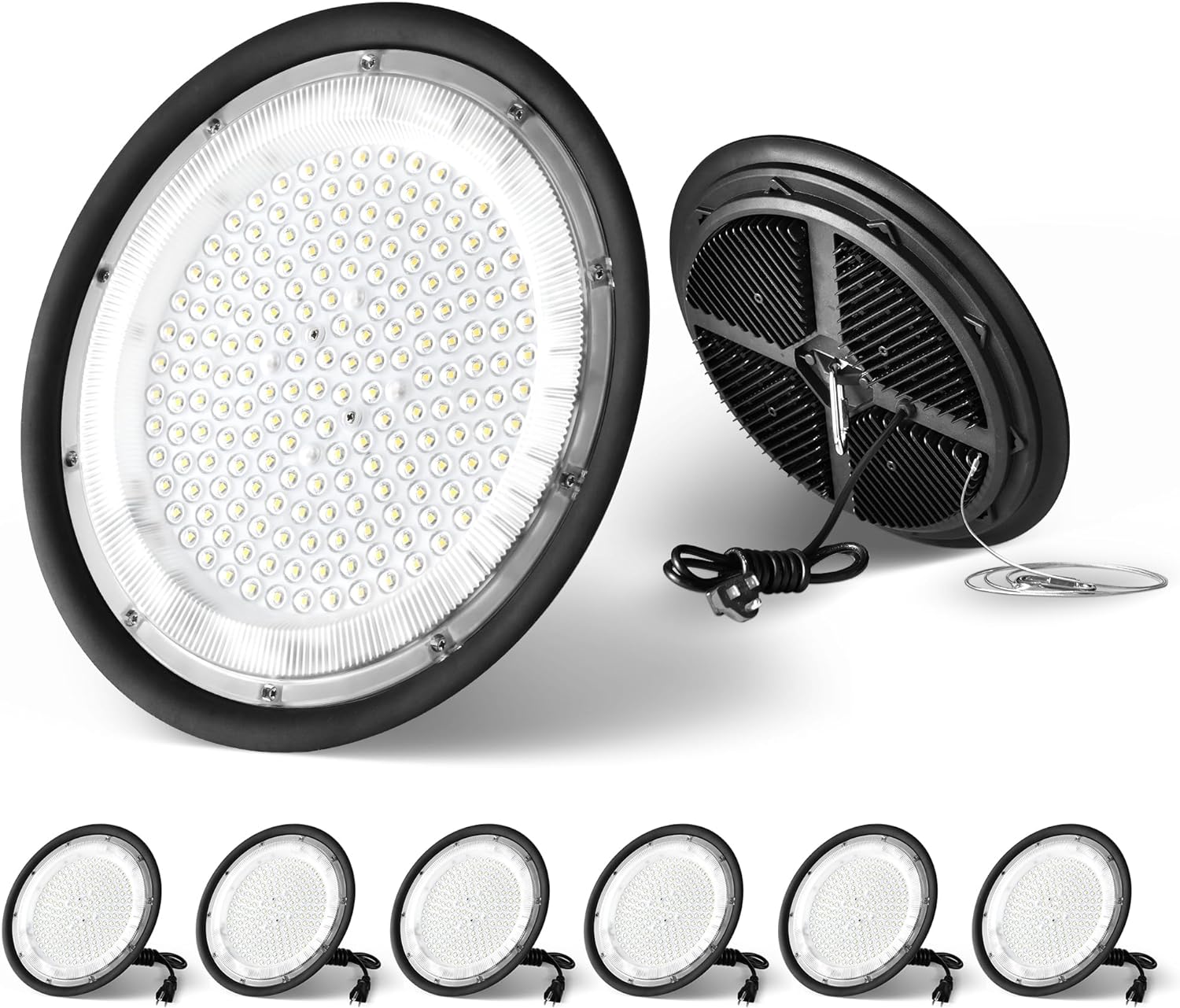 LEDIRAY 6 Pack LED High Bay Light 150W 15000LM (Eqv.400W MH/HPS) 5000K Daylight UFO High Bay Lights for Barn Warehouse Commercial Shop Garage Factory Workshop