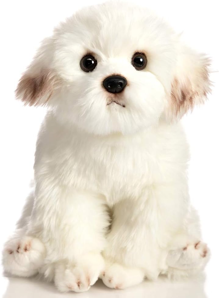 HollyHOME Bichon Frise Plush Puppy Stuffed Animal Realistic Dog Plush Toy Pet Gift for Kids 11 Inch