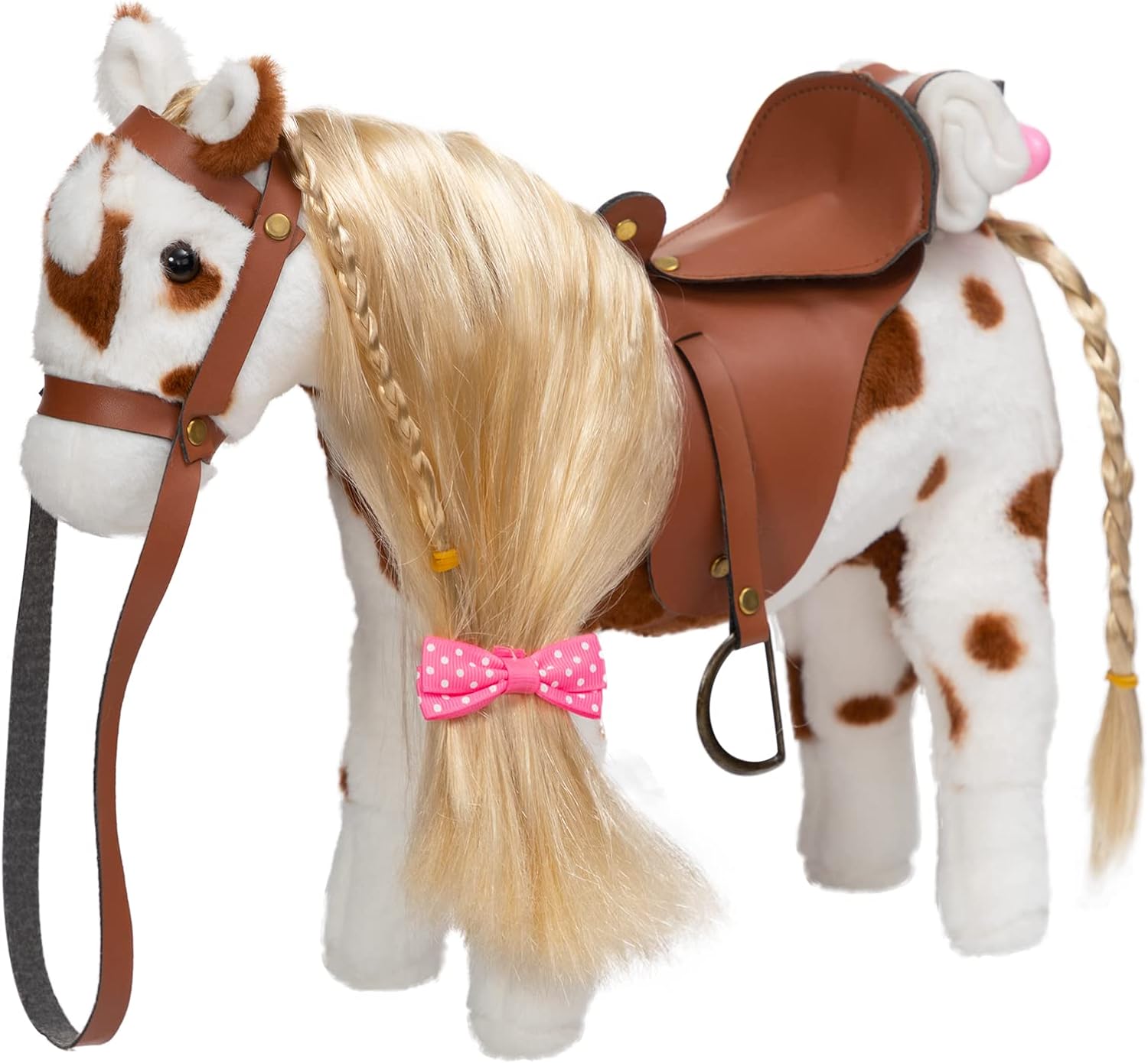 HollyHOME Appaloosa Horse Stuffed Animal Pretty Pony Plush Toy Pretend Play Horse 11 inches