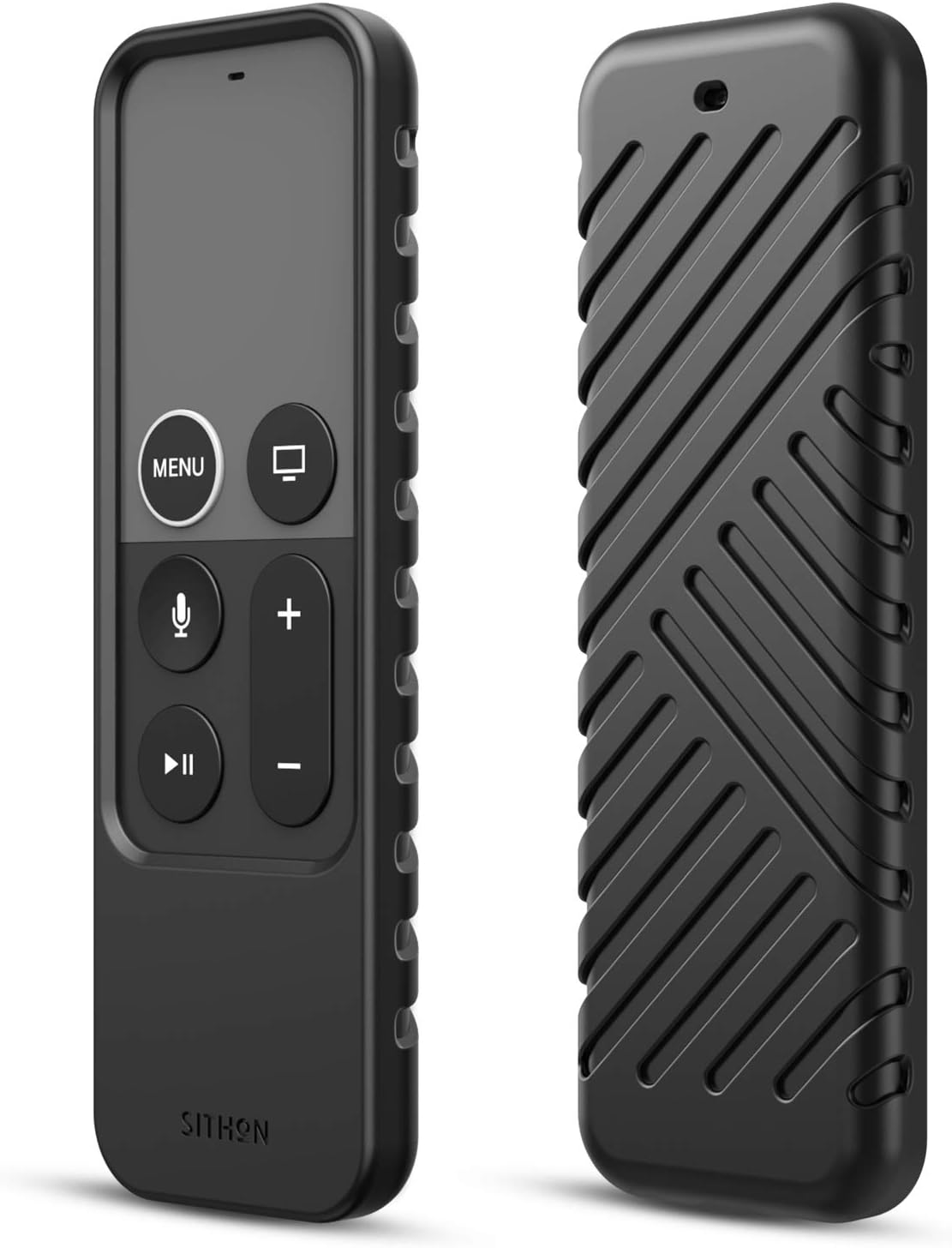 SITHON Silicone Case for Apple TV Siri Remote (1st Generation), Lightweight Shockproof Anti Slip Protective Cover for Apple TV 4K Siri Remote Controller (1st Gen), Black