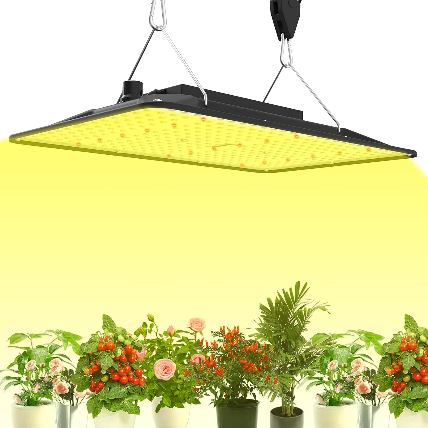 Grow Lights for Indoor Plants Full Spectrum - 2023 Upgraded Daisy Chainable Plant Grow Light - 100w Dimmable LED Grow Lights, Plant Growing Lamps, 2x2 Grow Tent Light - Adjustable Hanging Grow Lights