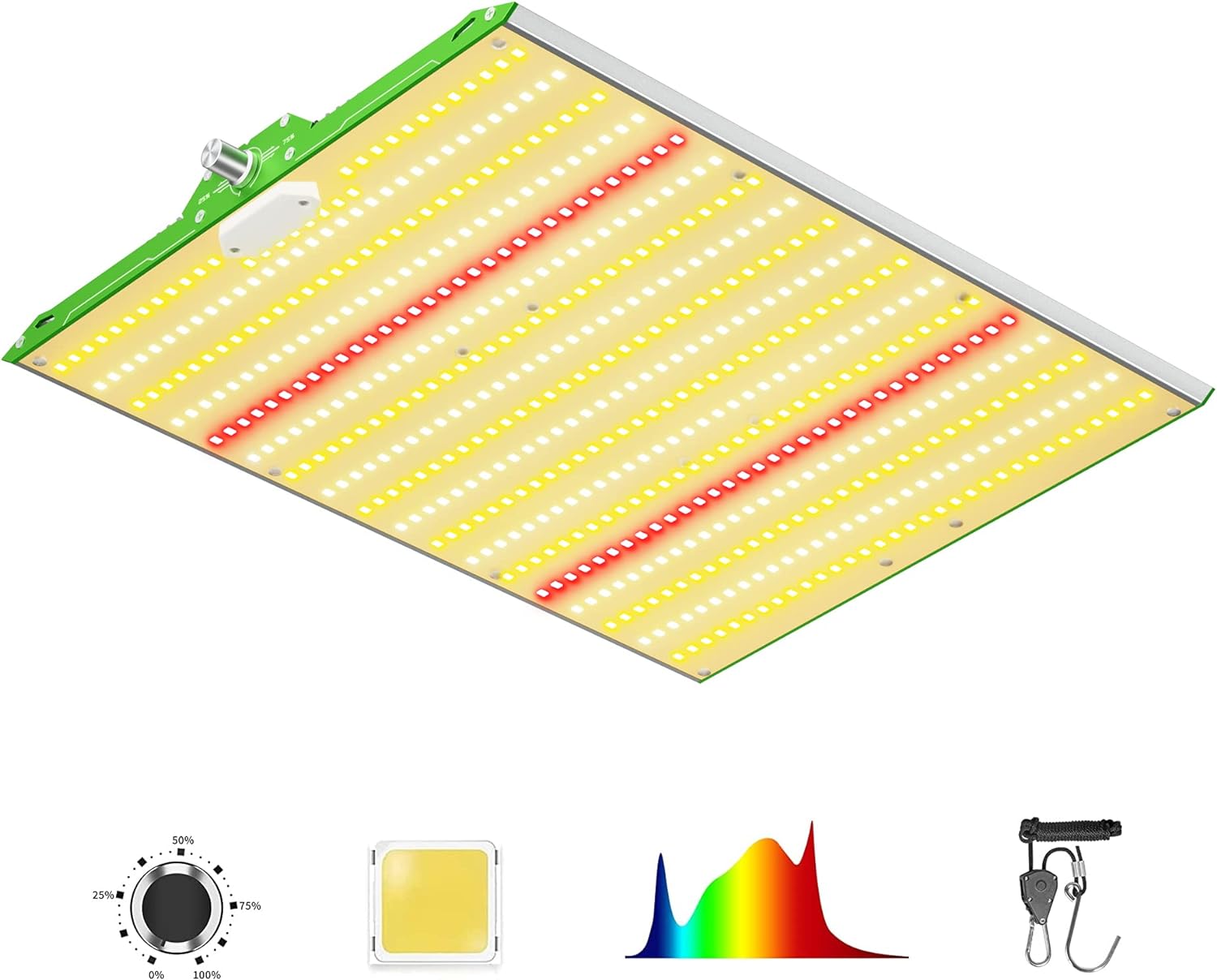 BESTVA 2024 Upgraded BP1000 LED Grow Light with Dimmable Full Spectrum Plant Light for Indoor Plants Seedling Veg and Bloom Grow Lamp for Grow Tent