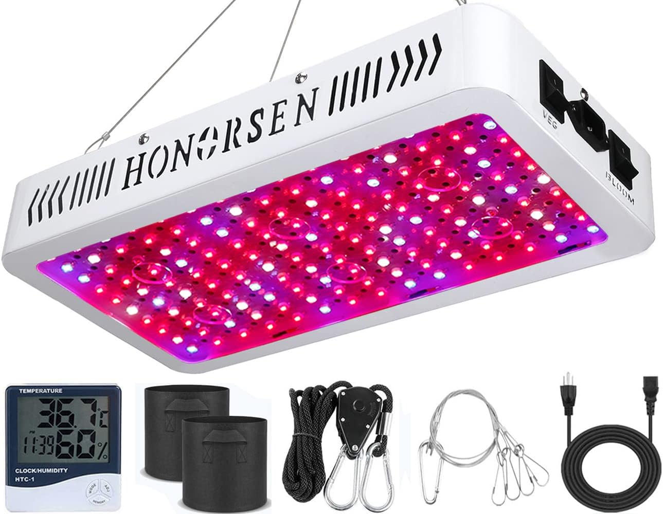 1500W LED Grow Light Full Spectrum Double Switch Plant Light for Hydroponic Indoor Plants Veg and Flower (10W LEDs 150Pcs)