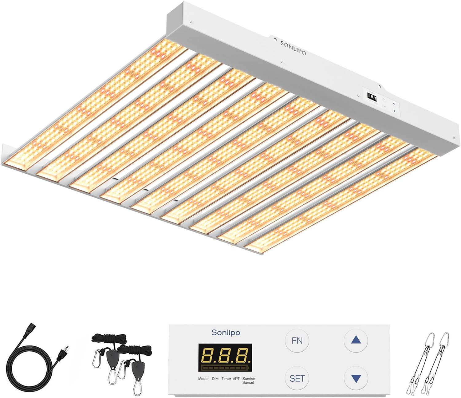 2024 New SPF4000 PRO 400W LED Grow Light 5x5ft Coverage with Veg & Bloom Dimmer Timer Full Spectrum Grow Lamps for Indoor Plants Seeding Flowering LED Plant Light Fixture