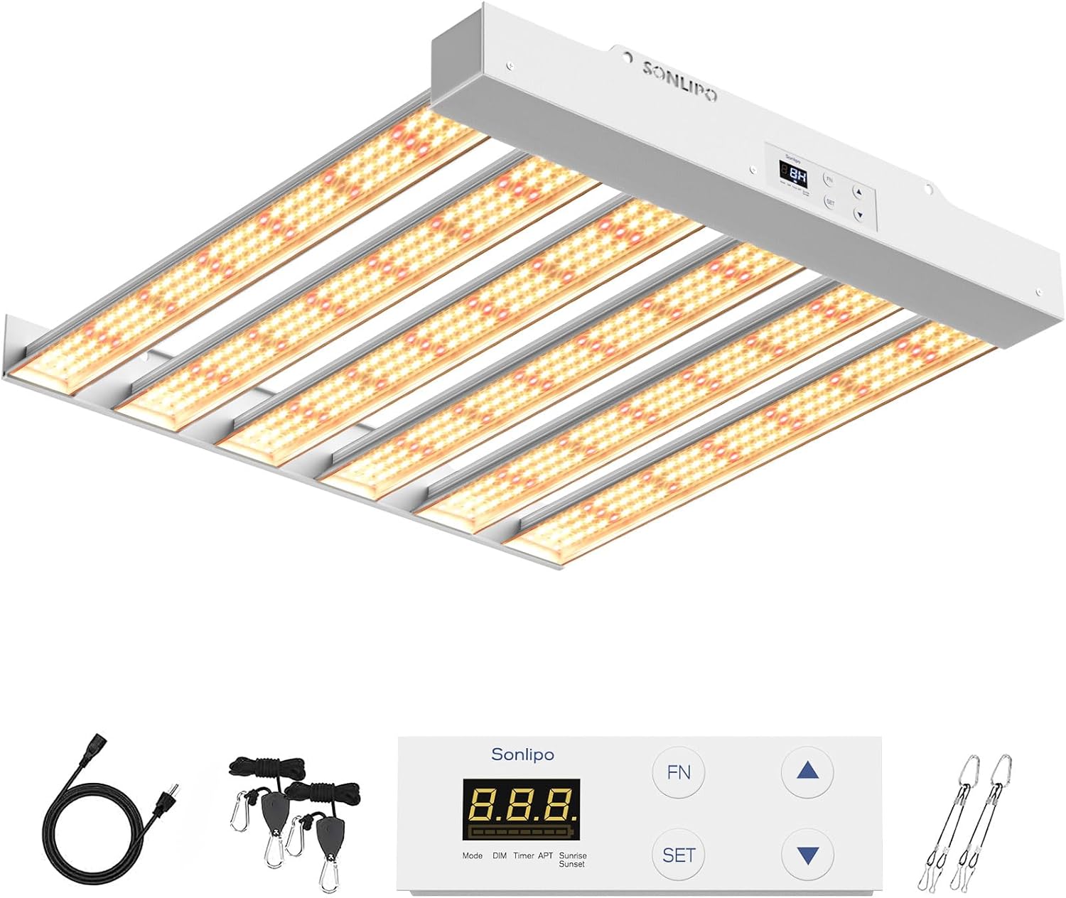 2024 New SPF2000 PRO 200W LED Grow Light 3x3ft Coverage with Veg & Bloom Dimmer Timer Full Spectrum Grow Lamps for Indoor Plants Seeding Flowering LED Plant Light Fixture