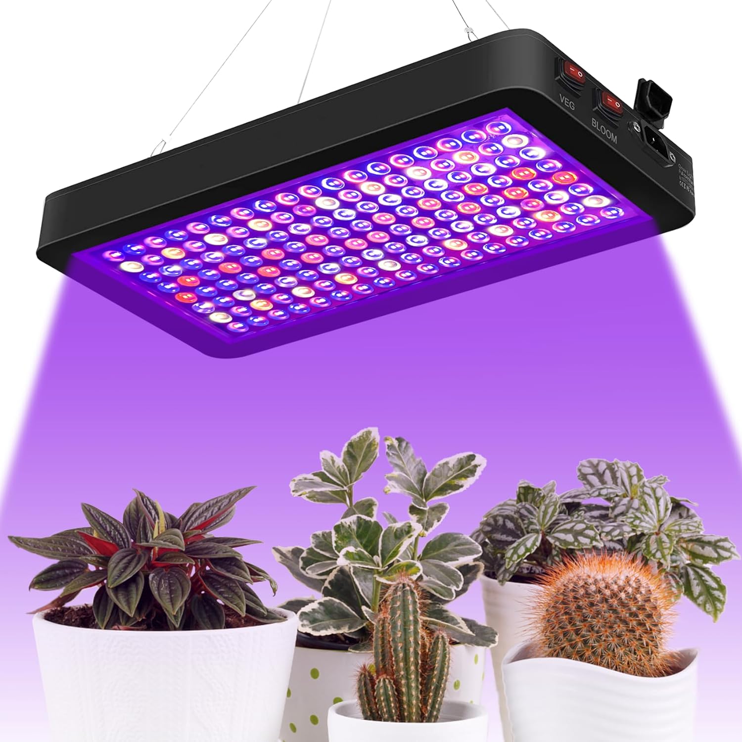 2000W LED Plant Grow Light Dimmable,2023 Best Grow Lights for Indoor Plants Full Spectrum, Seed Starting Seedlings Vegetable Hanging Growing Lamps, Double Switch Grow Light for Indoor Plants