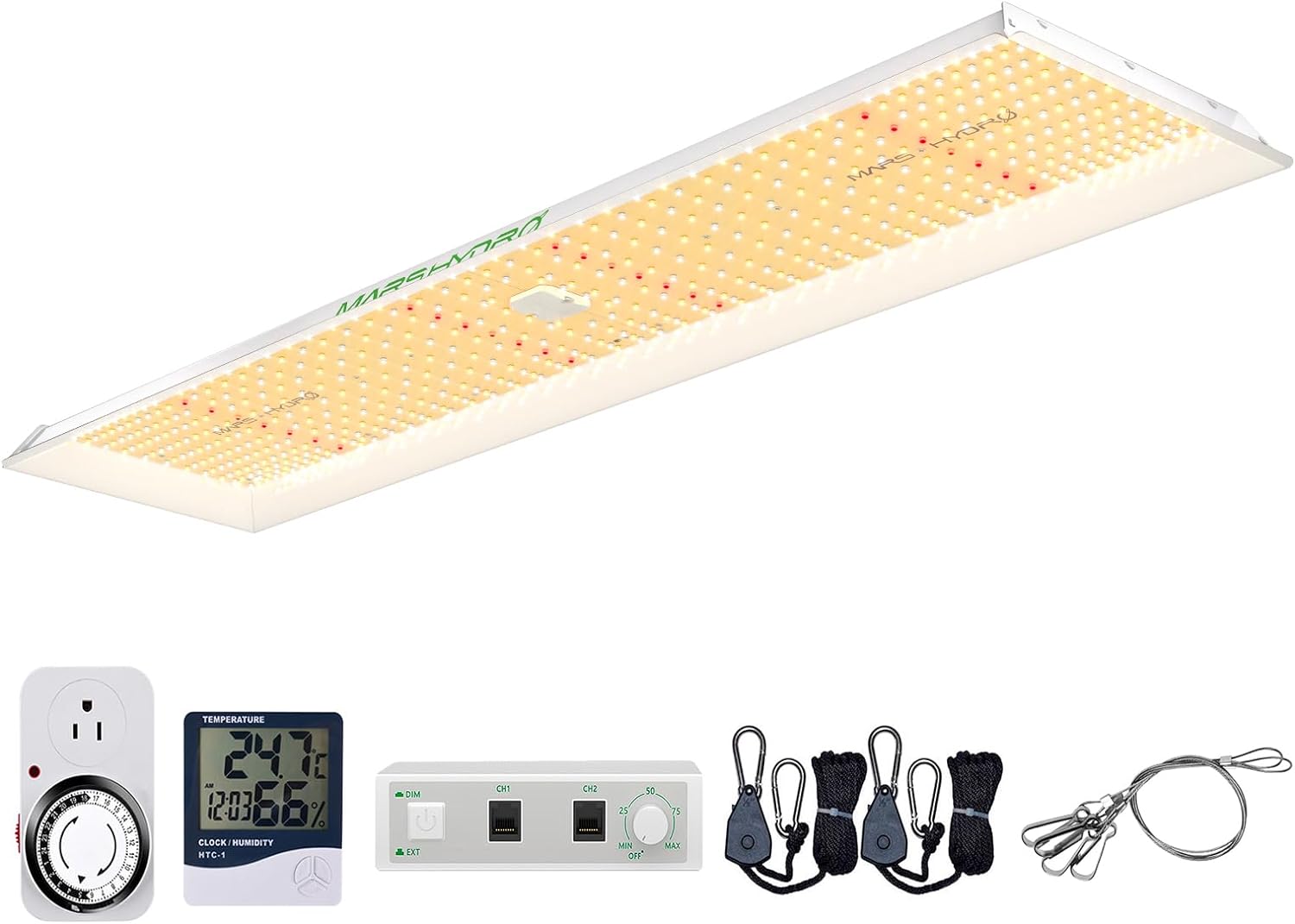 MARS HYDRO 2024 New TSL2000 300 Watt Led Grow Lights for Indoor Plants, Sunlike Full Spectrum Dimmable Daisy Chain Growing Lamps for Hydroponics Seedling Veg Bloom in 4x2/5x3 Grow Tent Greenhouses