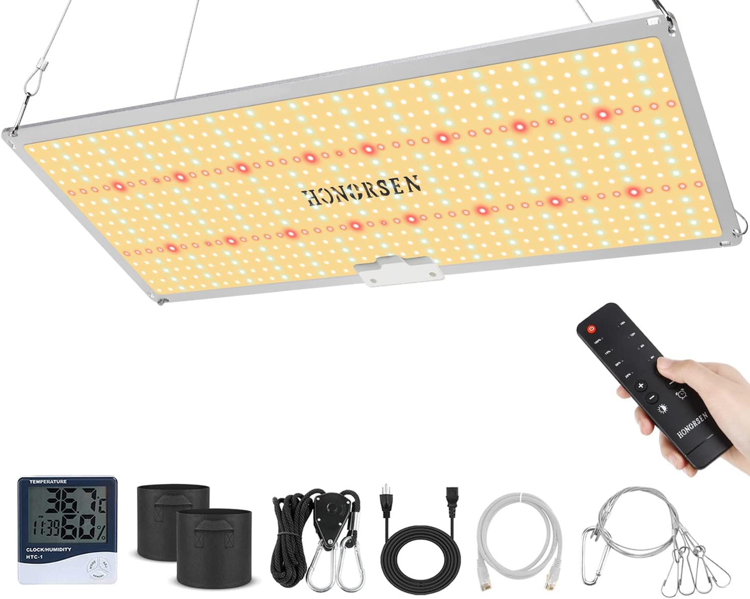 2000W LED Grow Light Full Spectrum 3x4ft Coverage Remote Control Dimmable Grow Lamps with Timer Plant Light for Hydroponic Indoor Plants Veg and Flower (638Pcs LEDs)