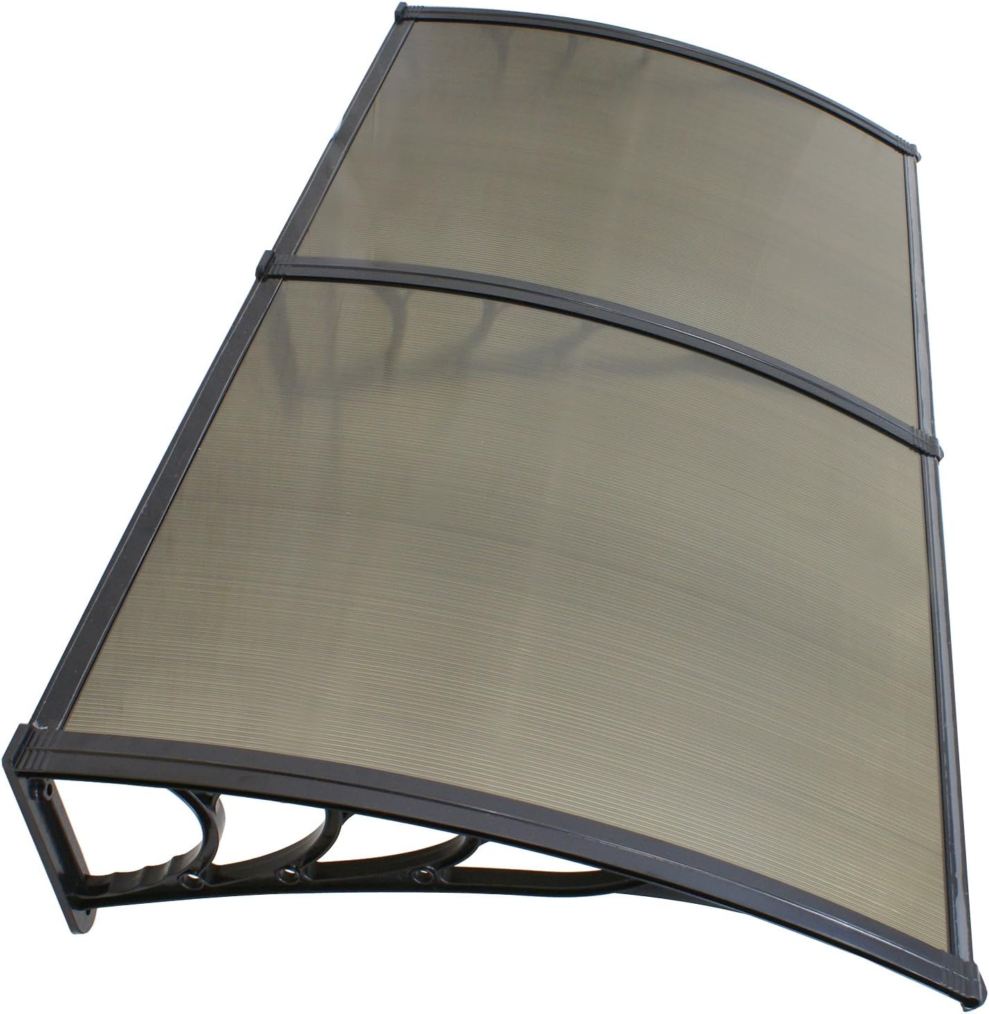40 inch x 80 inch Window Awning Door Canopy Polycarbonate Cover Outdoor Front Door Patio Sun Shetter (Brown 1pcs)