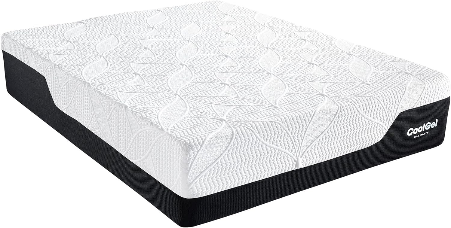 Classic Brands Cool Gel Chill Memory Foam 14-Inch Mattress with Pillow |CertiPUR-US Certified |Bed-in-a-Box, Twin XL