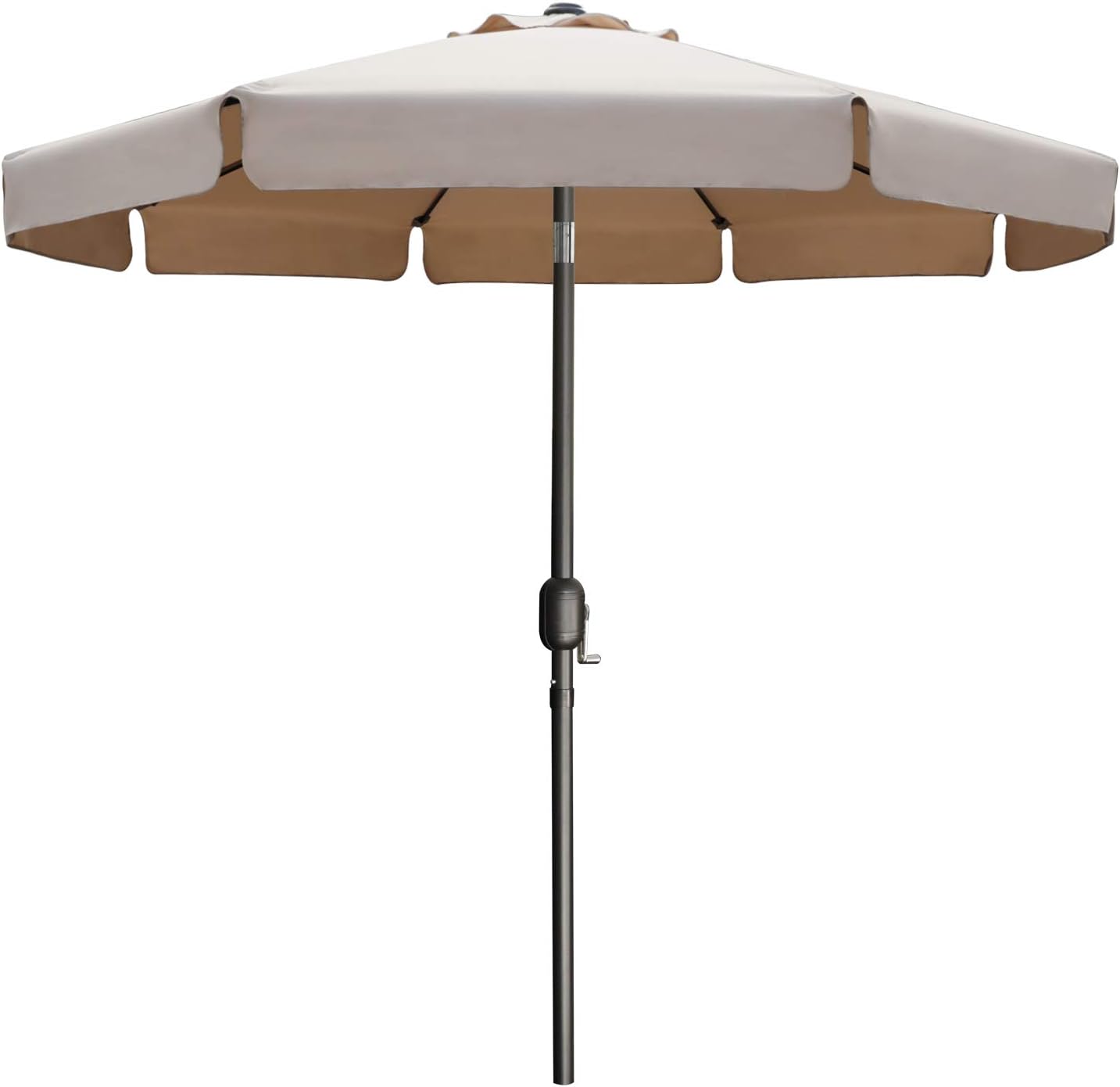 ABCCANOPY Patio Umbrella 7.5ft - Outdoor Table Umbrella with Push Button Tilt and Crank, 8 Ribs Umbrella for Patio Pool Garden Deck (Khaki)