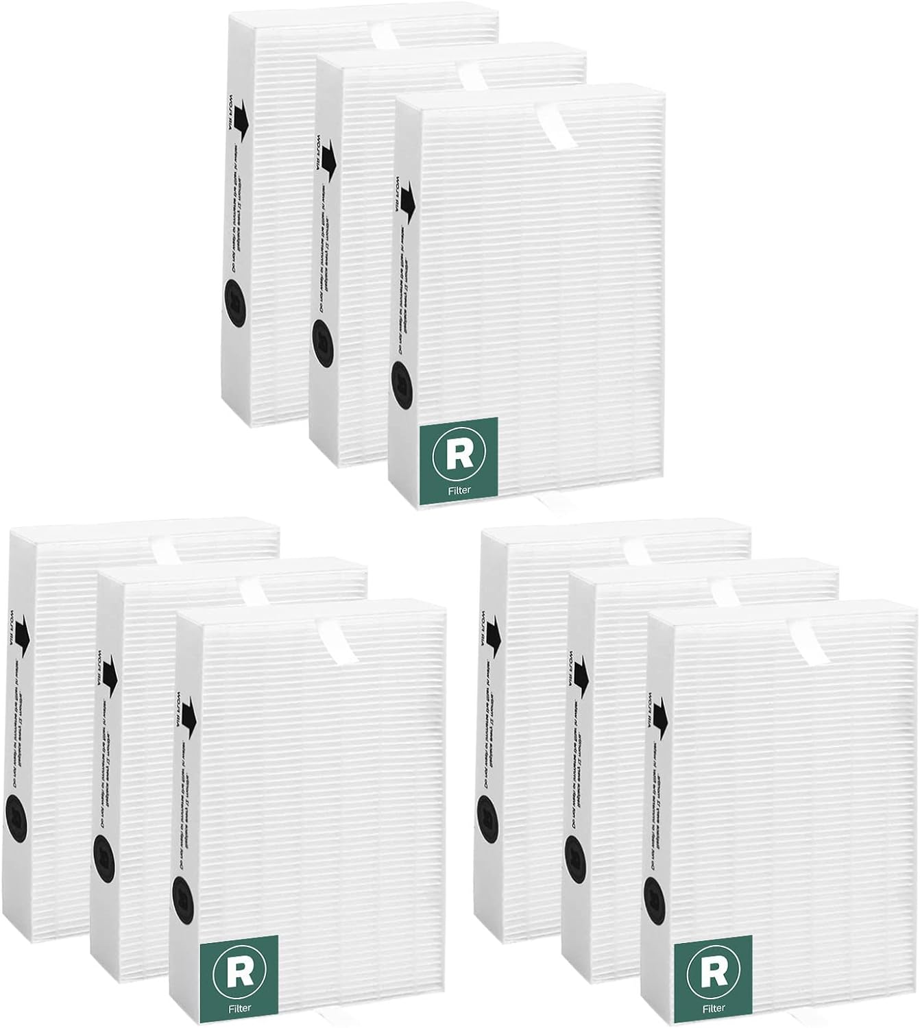 HPA300 HEPA Filter R Replacement for Honeywell HPA300 HPA200 HPA100 HPA090 Series Air Purifier, Compatible with HRF-R3 & HRF-R2 & HRF-R1, 9-Pack