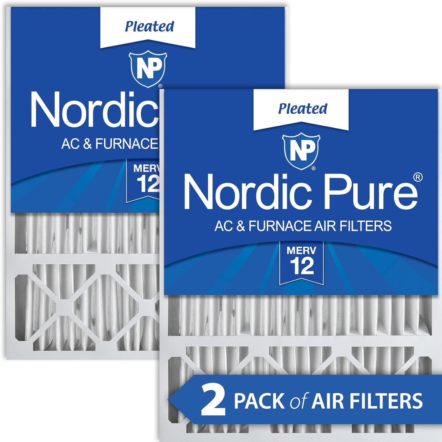 Nordic Pure 16x25x5 (15_3/4 x 24_3/4 x 4_3/8) Honeywell/Lennox Replacement MERV 12 Air Filters 2 Pack