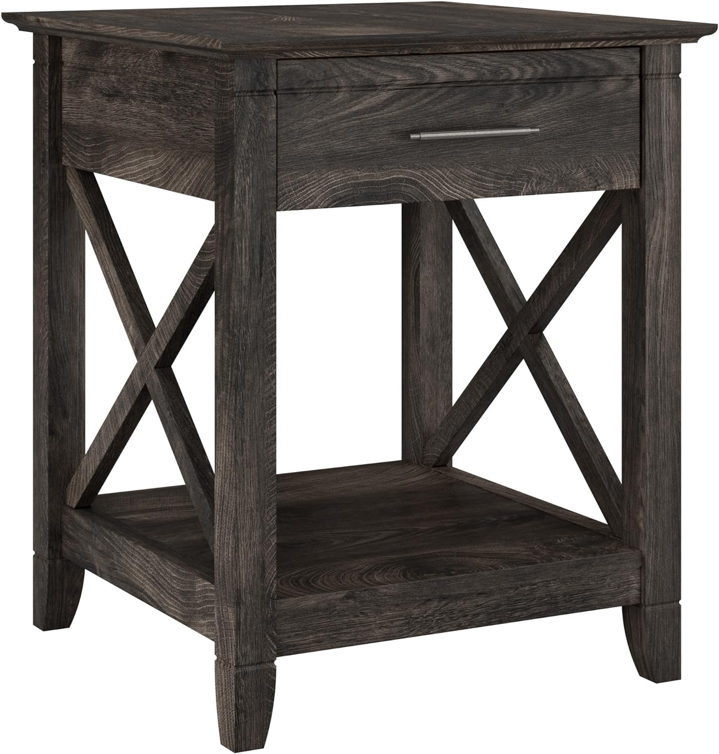 Bush Furniture Key West 20-Inch x 20-Inch End Table, Dark Gray Hickory (KWT120GH-03)