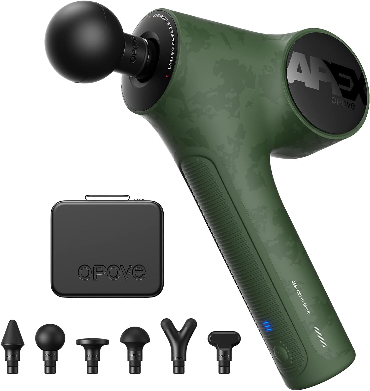 Opove Massage Gun Fascia Percussive Muscle Massager 14.5mm Newest, for Back Pain Relief Workout Recovery in Gym Home Office Daily Massage, Ergonomic for Effortless to Use, Apex Green